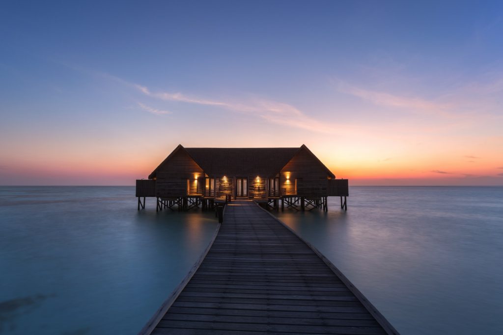 COMO-Water-Villa-Exterior-Sunset-view